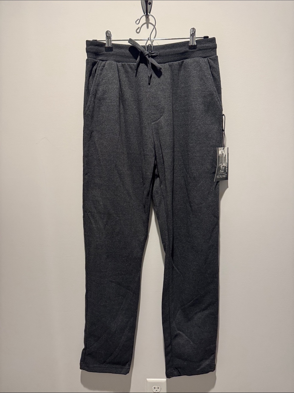 NWT Free Planet Men's Charcoal Drawstring Joggers
